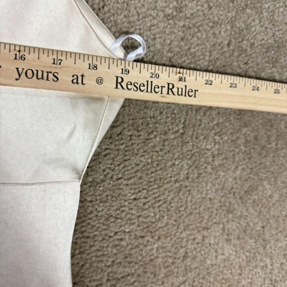 Lulu's Maxi Slip Dress Size Medium M Cream Satin Cowl Neck Wedding Bridesmaid - Picture 5 of 10